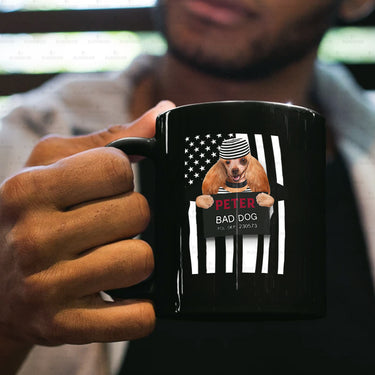 Personalized Dog Gift Idea - Bad Long Ear Dog For Dog Lovers - Black Mug